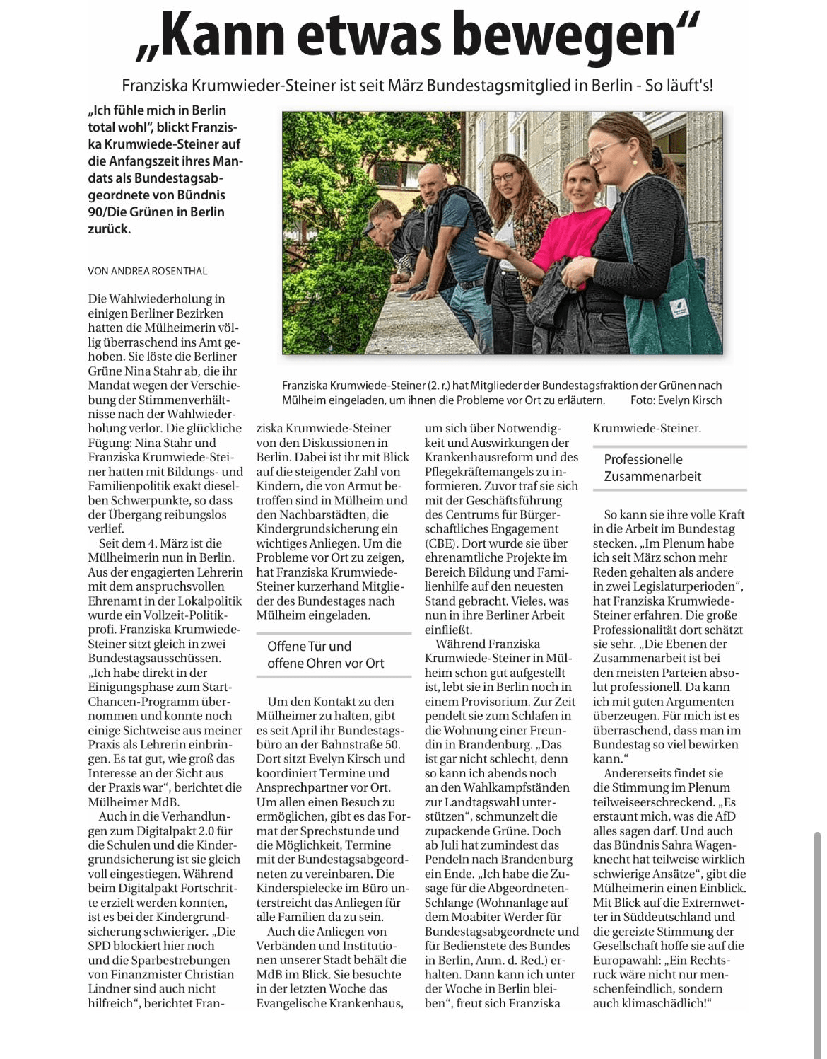 Artikel in der Mülheimer Woche